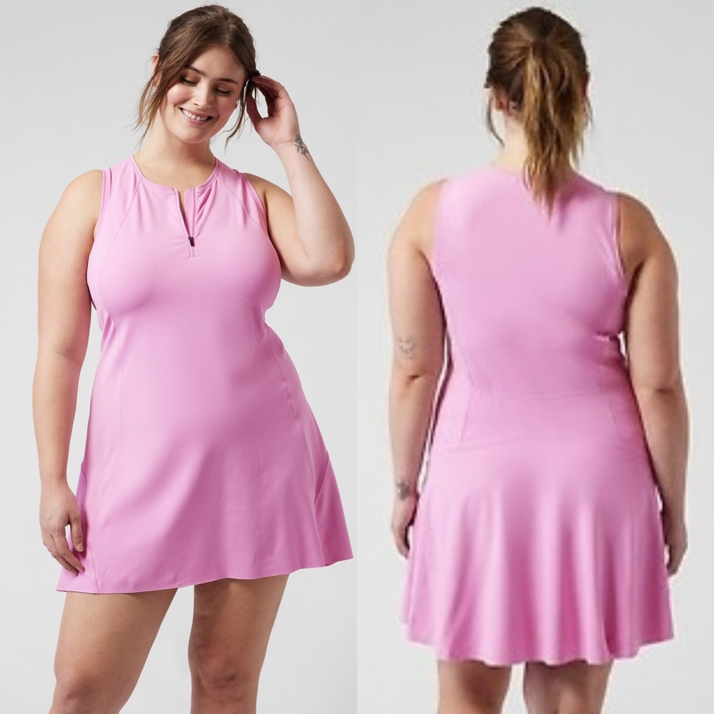 Athleta Ace Tennis Dress 1X Quartz‎ Pink Athleisure Active Dress Pickleball